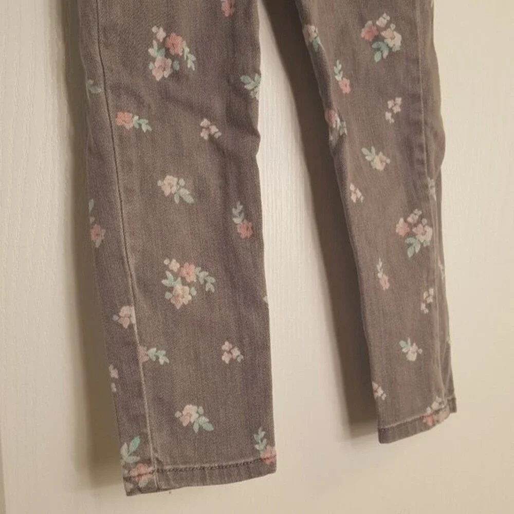 Oshkosh Gray Floral Stretch Denim Jeans